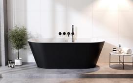 Vonia Besco Deeva Black&White, 170 x 80 cm, su chrome sifonu