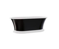 Vonia Besco Ziva Black&White, 160 x 75 cm, su sifonu su persipylimu slim chrome