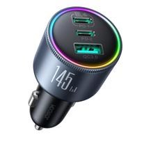 Joyroom JR-CCN07 145W Automobilinis Įkroviklis 2xUSB-C USB-A + 100W USB-C Kabelis - Tamsiai Pilkas