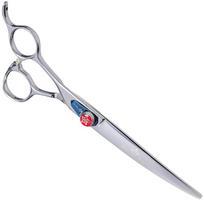 „Kenchii Five Star Left Curved Scissor 7“- aukščiausios kokybės, profesionalios išlenktos žirklės kairiarankiams.