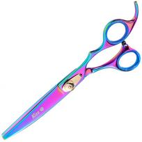 Geib Gold Rainbow Kiss Curved Scissors - aukštos kokybės lenktos žirklės su mikro pjūviu ir vaivorykštės apdaila - Dydis: 7,5 ".