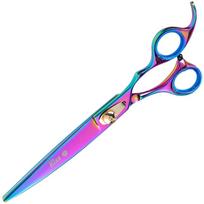Geib Gold Rainbow Kiss Curved Scissors - aukštos kokybės lenktos žirklės su mikro pjūviu ir vaivorykštės apdaila - Dydis: 8,5 ".