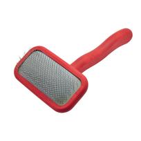 Chris Christensen Mark II Small Slicker Brush - mažas, minkštas šepetys pudeliui - raudonas