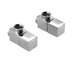 Sapho - CUBE kampinių ventilų prijungimo rinkinys, 2 vnt., blizgus chromas