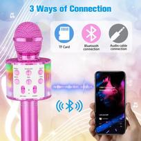Bemi M85 karaoke mikrofonas vaikams ir suaugusiems su garsiakalbiais ir įrašymo įrenginiu, micro SD, USB, Bluetooth