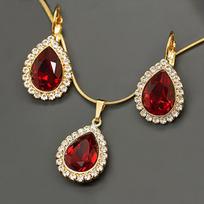 Papuošalų rinkinys moterims DiamondSky „Celestial Drop (Siam)“ su Swarovski kristalais