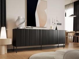 Komoda Cama Meble Isla, 200x40x75 cm, matinė juoda