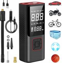 Belaidis oro kompresorius HEELLY 12V, 6000 mAh, 10 BAR, su LED žibintuvėliu ir „Powerbank“ funkcija