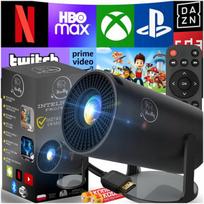 Projektorius Mini LED projektorius Heelly Android Obrotowy 4K Mini, 250 ANSI, Full HD, WiFi, Bluetooth, 180° pasukamas, juodas