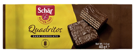 SCHAR Quadritos be glitimo šokoladiniai vafliai, 40 g
