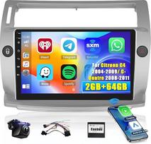2GB + 64GB Android 13 automobilinis radijas Citroen C4 2004-2009/C-Quatre 2008-2011 Radijas Belaidis CarPlay Android automobilinis Bluetooth laisvų rankų įrangos rinkinys 9 colių ekranas su navigacija atbulinės eigos kamera WiFi RDS SWC