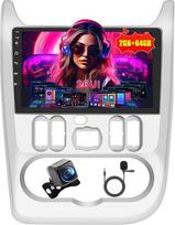 Inefala Autoradio für Renault Logan 1 Sandero 2009-2015/Dacia Duster 2010-2017, Android 2G+64G, Wireless Carplay & Android Auto, Radio 2 Din mit GPS/WiFi/Bluetooth/USB/RDS/FM Mikrofon Rückfahrkamera