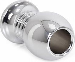 Analinis kaištis Kiotos Steel Hollow Anal Plug Ribbed
