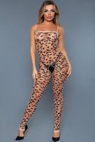 Viso kūno kojinė Bewicked Luscious Leopard, skaidri/juoda