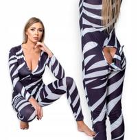 Moteriška pižama su atvartu Zebra, M, M
