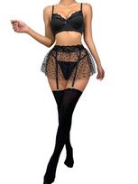 Keturių dalių apatinio trikotažo komplektas Night Seduction, juoda XL