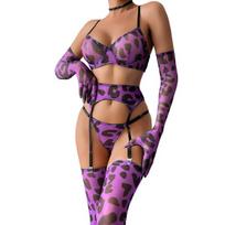 Penkių dalių apatinio trikotažo komplektas Hot Spots, violetinis