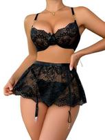 Trijų dalių apatinio trikotažo komplektas Black Babydoll