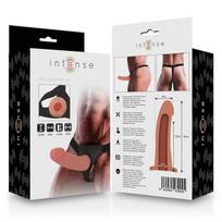 Diržas Strap On su dildo Intense Hollow, juodas/smėlio spalvos