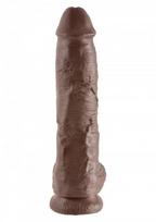 Falo imitatorius King Cock with Balls 25,5 cm, rudas