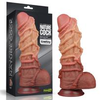 Varpos imitatorius Lovetoy Dual layered Platinum Silicone Cock with Rope, rudas