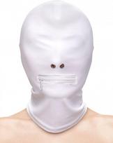 BDSM veido kaukė NS Novelties Zippered Mouth Hood, balta