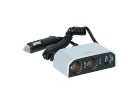 Rūkyklos skirstytuvas 2 lizdai + USB 12V 2.4A CARPOINT 0523435