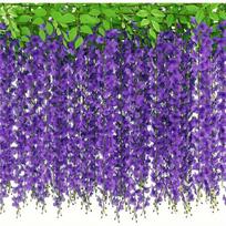 Dirbtinė Wisteria gėlių girlianda,  Vynuogių violetinė