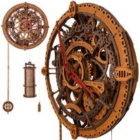 Medinė dėlionė, Pramoninis vintažinis sieninis laikrodis, woodencity, WF359, 3D Wooden Puzzles