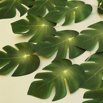 Tropinės dirbtinės palmės lapų girlianda, 3M 20LED