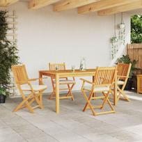 vidaXL Sulankstoma kėdė su pagalve 4 pcs Balta 49 x 57.5 x 92cm