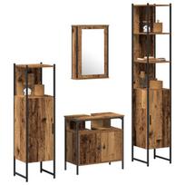 vidaXL Vonios baldų rinkinys 4 pcs Sena mediena Apdirbta mediena