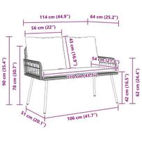 Sodo suolas Juodas 114x64x78 cm Poliratanas