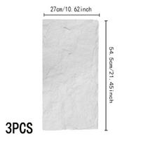 3D PU kultūrinio akmens sienų plokštės, 54.5x27 cm,  Baltas