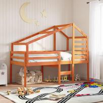 Vaikiškos lovos stogas, vaško rudas, 198x97x113cm, pušis