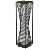 "Outsunny" saulės grindų lempa iš rotango su šviesos jutikliu 25 LED saulės lempos boho stiliaus IP44 vandeniui atspari saulės lempa saulės lempa lauko lempa įkraunamas saulės žibintas sodo balkonui lauko vejos kiemui, Pilka