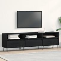 TV spintelė Juoda 150x30x44,5 cm Inžinerinė mediena