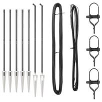 Medienos stulpai su smaigaliu 7 vnt Ø32 mm 160 cm Cinkuotas plienas