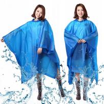 Mackintosh apsiaustas su gobtuvu pončas PVC unisex mėlynas