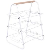 Vyno lentyna, 33x29x46 cm, Vyno lentyna metalinas baltas 9 buteliai 33x29x46 cm