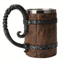 Vikingų stiliaus alaus bokalas