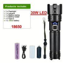 LED žibintuvėlis su USB įkrovimu, Žibintuvėlis – 18650 baterija