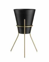 Gėlių stovas su juodu indu vazonui Loft, 24 cm