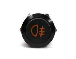 LED rūko žibintų jungiklis 18 mm juodas momentinis 12V, LED rūko žibintų jungiklis 18 mm juodas momentinis 12V