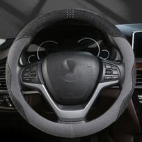 Universalus automobilio vairo užvalkalas - neslystantis, patogus ir patvarus. , Juodai pilkai apvali (1827 m. zomša) naujoviška automobilio apdaila
