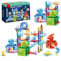 Magnetinių kaladėlių rinkinys su šviesa Click4Toys, 123 elementai