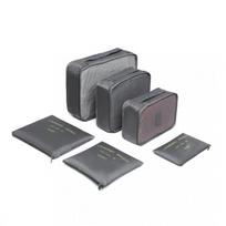 Lagamino organizatoriaus rinkinys Lola Grey, 6 dalys, pilkos spalvos