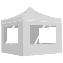 Pop-up profesionali išskleidžiama proginė palapinė su sienomis, balta, 3x3m, aliuminis