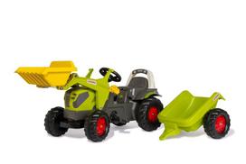 Vaikiškas traktorius su kaušu ir priekaba rollyKid CLAAS AXOS 240