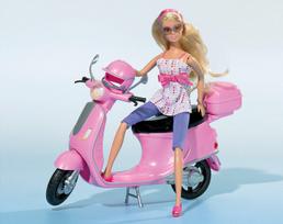 Lėlė Steffi su motoroleriu, rožinė